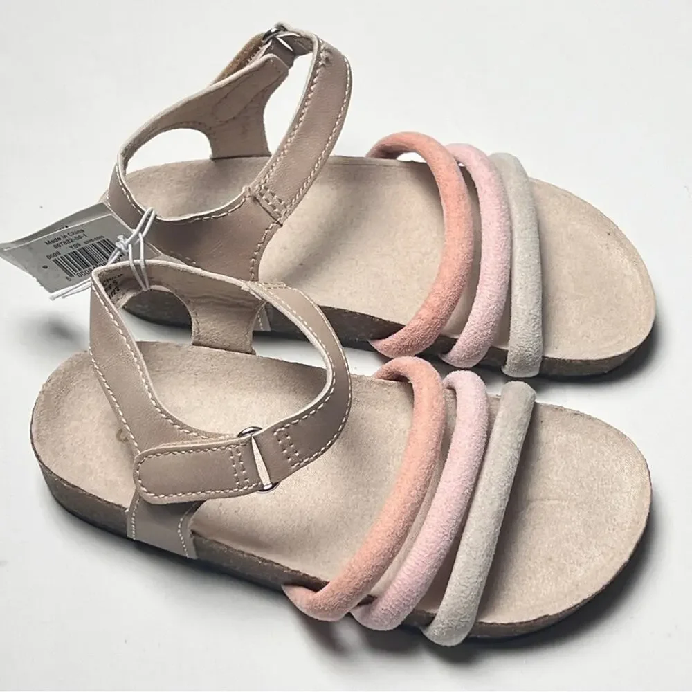 Old Navy Toddler Girl Tripe Strap Multi-color Cross-Strap Sandals Sz 9 NWT